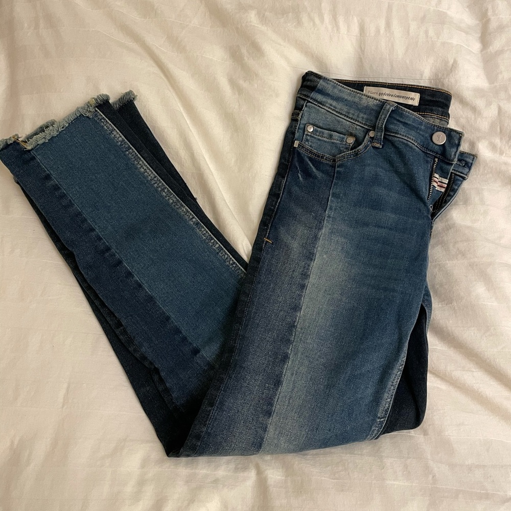 Anthropologie Two Tone Ankle Parallel Jeans